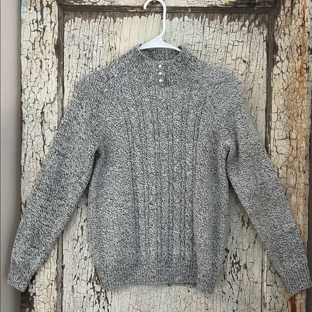 Karen Scott Gray Cable Knit Sweater